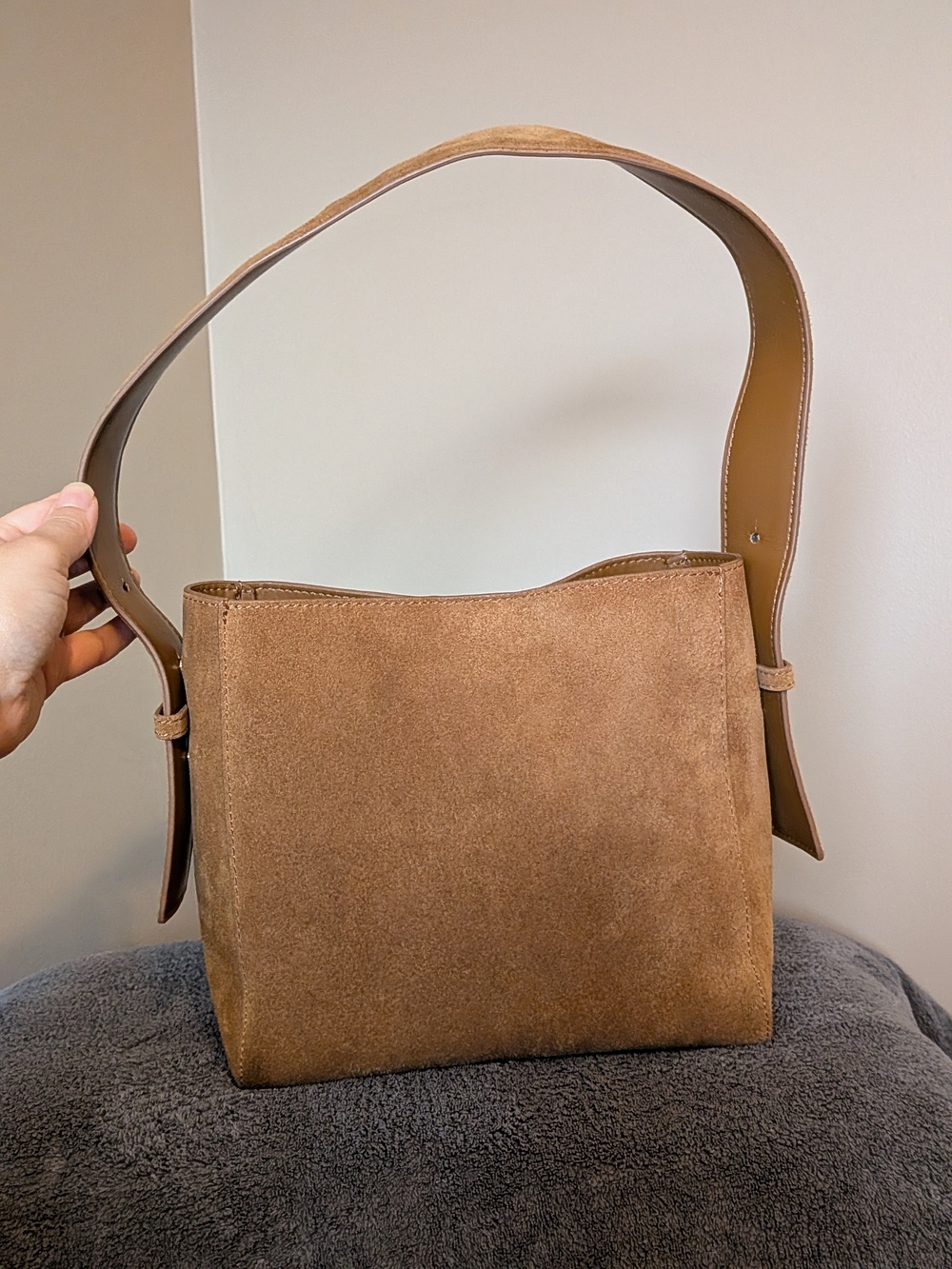 Mango Mini Suede Shopper Tote